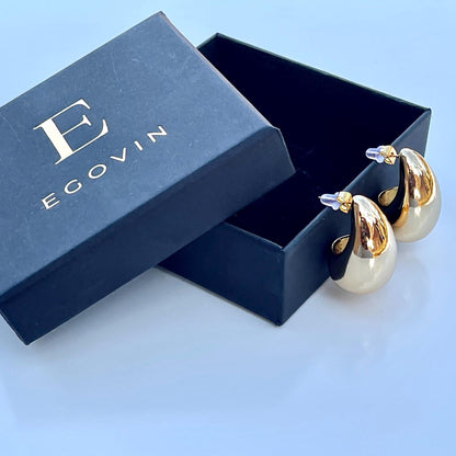 Chunky Tear Drop Earrings - 18k Gold Plated