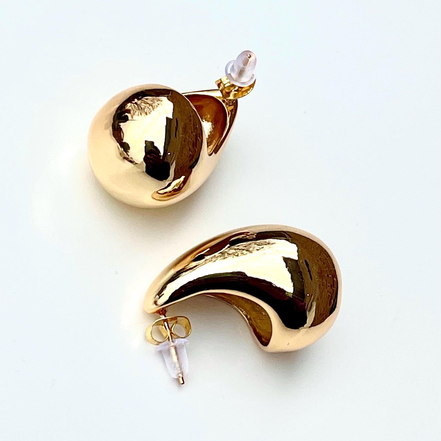 Chunky Tear Drop Earrings - 18k Gold Plated