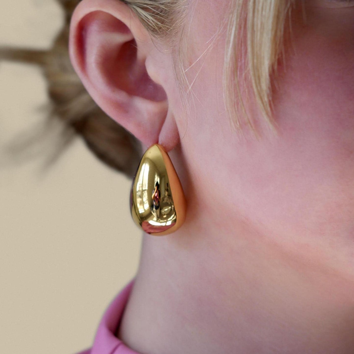 Chunky Tear Drop Earrings - 18k Gold Plated
