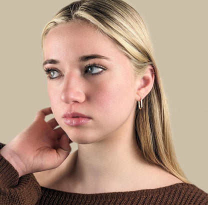 Oval Paperclip Earrings - 14k Solid Gold