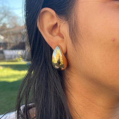 Chunky Tear Drop Earrings - 18k Gold Plated