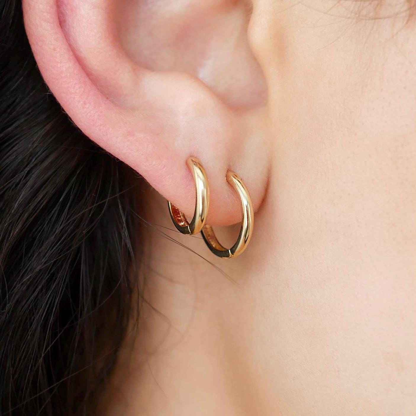 Classic Huggie Hoops - 14k Solid Gold
