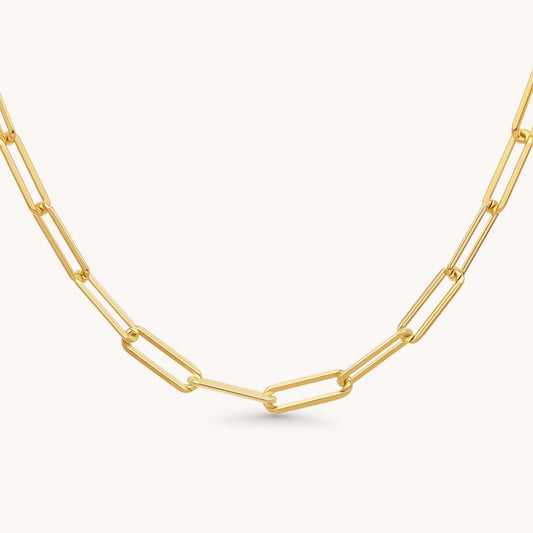 Paperclip Chain Necklace - 14k Gold Vermeil