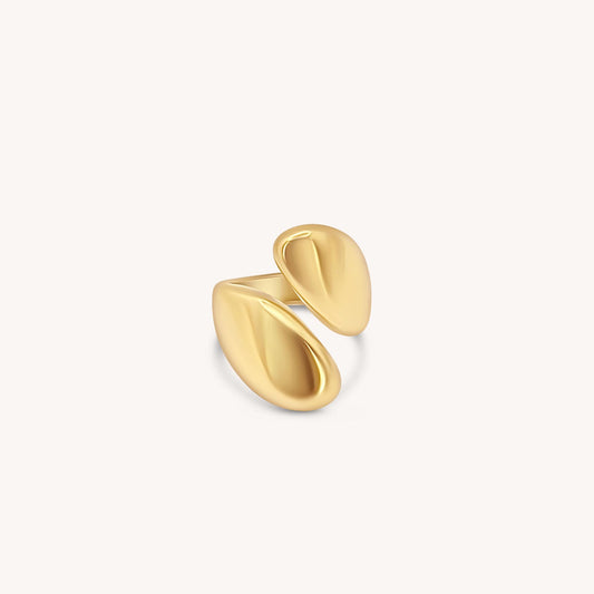 Open Cuff Statement Ring - 18k Gold, Stainless Steel