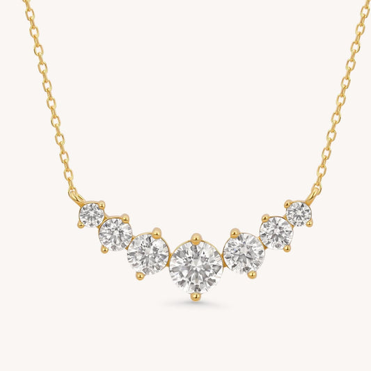 Cluster Moissanite Necklace - 18k Gold Vermeil
