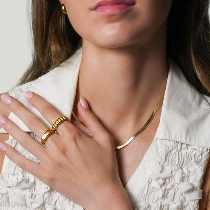 Chunky Bold Bubble Ring - 18k Gold, Stainless Steel