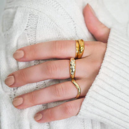 Moissanite Star Statement Ring - 14k Gold, Sterling Silver