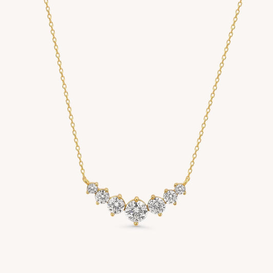 Cluster Moissanite Necklace - 18k Gold Vermeil