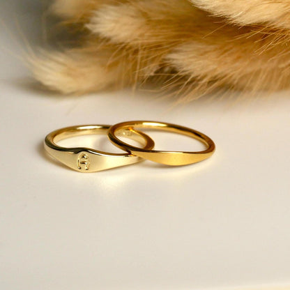 14k Solid Gold Signet Ring