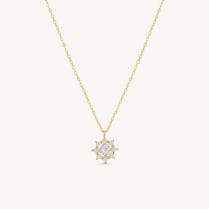 Diamond Moissanite Snowflake Necklace - 18k Gold Vermeil