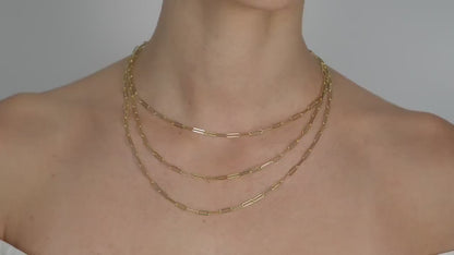Paperclip Chain Necklace - 14k Gold Vermeil