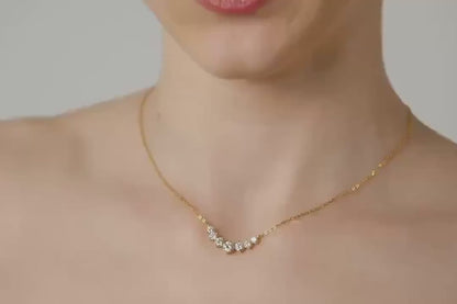 Cluster Moissanite Necklace - 18k Gold Vermeil